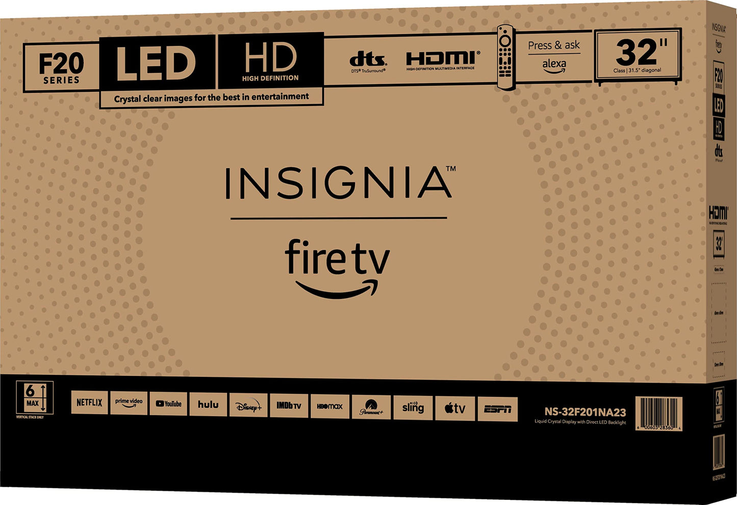 INSIGNIA 32-inch Class F20 Series Smart HD 720p Fire TV (NS-32F201NA23, 2022 Model)